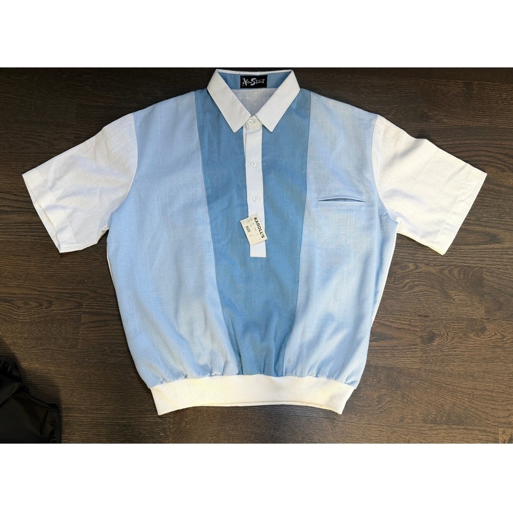 NEW Vintage Alan Stuart Banded Waist Polo Shirt USA Large Rockabilly 50s Retro